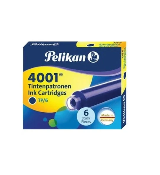 Pelikan 4001 Dolma Kalem Kartuşu 6'Lı Küçük Mavi ürün görseli 1