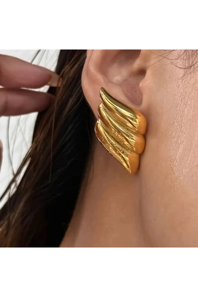 Hailey Vintage Wing Gold Küpe ürün görseli 1