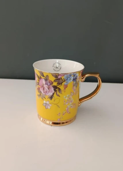 ROYKING KUPA BARDAK SARI ÇİÇEKLİ 400 ML ürün görseli 1