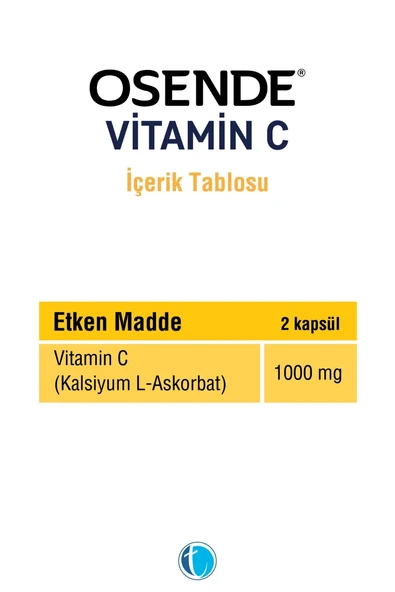 Osende Vitamin C 60 Kapsül - Resim 2