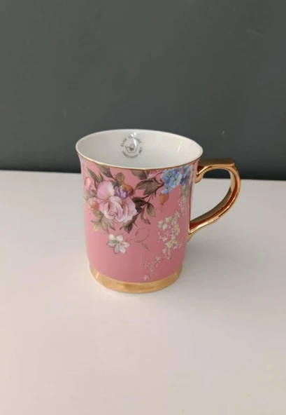 ROYKING KUPA BARDAK PEMBE ÇİÇEKLİ 400 ML ürün görseli 1