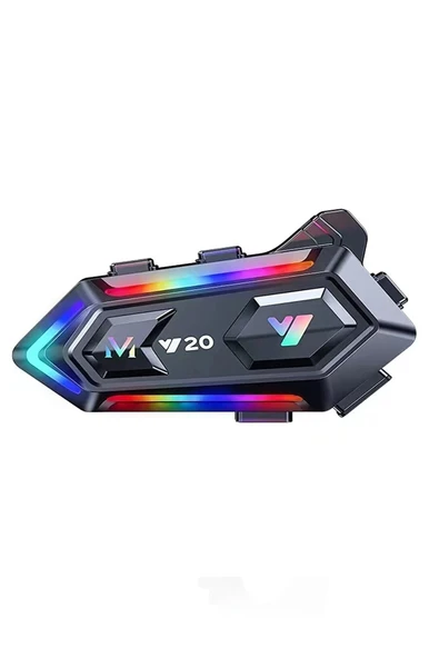 Y20 Motor Kurye Kask Kulaklık Rgb Modlu Bluetooth Motosiklet Kulaklık 5.3 Bluetooth Interkom ürün görseli 1