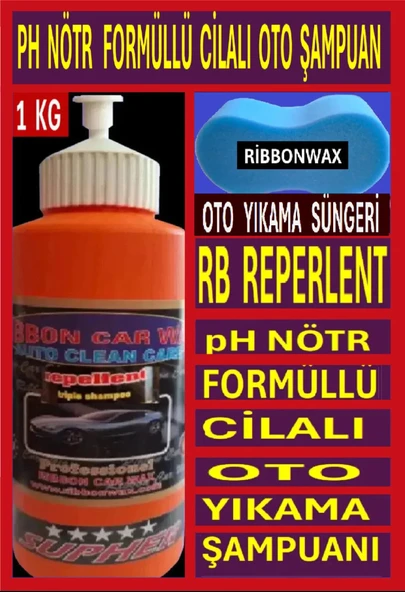 RB REPERLENT (PH NÖTR FORMÜLLÜ CİLALI OTO YIKAMA ŞAMPUANI) 1 KG + OTO YIKAMA SÜNGERİ ürün görseli 1