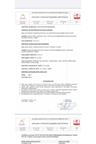 Edos Organik Elma Sirkesi 500 Ml - Resim 4