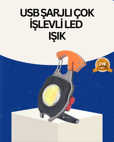 USB Şarjlı Mini LED Anahtarlık Fener ürün görseli 1