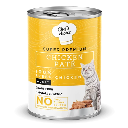 Chefs Choice Yetişkin Kediler İçin, Tahılsız, Hipoalerjenik, Tavuk Etli Ezme 12x400 gr ürün görseli 1