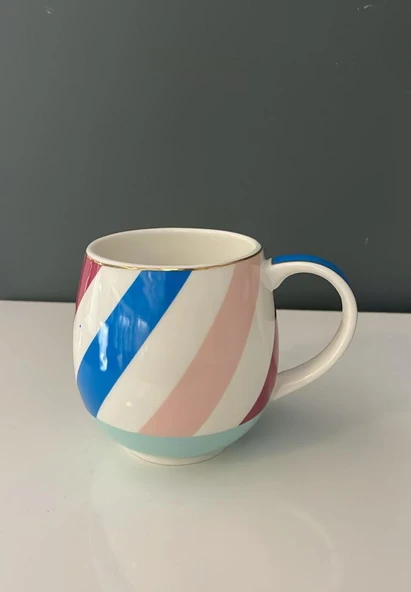 ROYKING ÇOK RENKLİ TURKUAZ 400 ML KUPA BARDAK ürün görseli 1