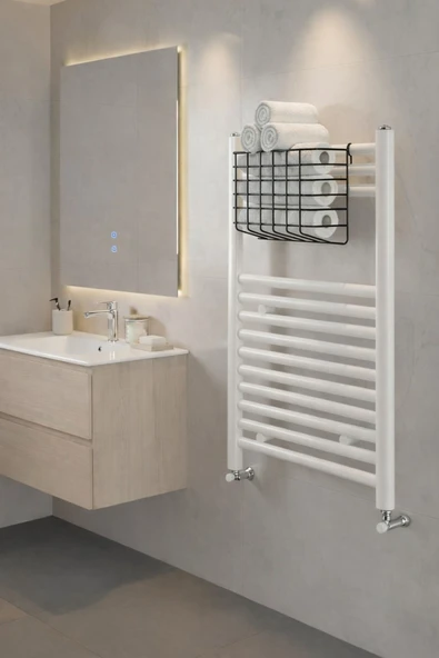 Petek Üstü Çok Amaçlı Banyo Rafı – Metal Havluluk & Düzenleyici Sepet 1 Adet Siyah ürün görseli 1