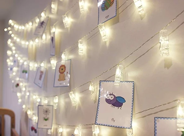 10'lu Led Işıklı Fotoğraf Mandalları - Resim 2