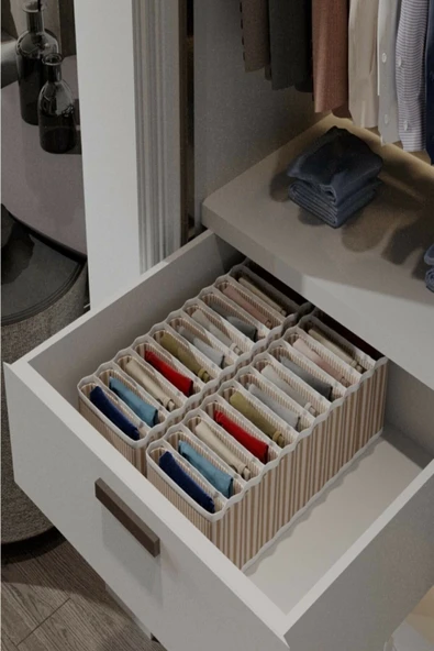 11 Bölmeli Dolap Ve Çekmece Içi Düzenleyici Akordiyon Organizer M-00500 (1 Adet) ürün görseli 1