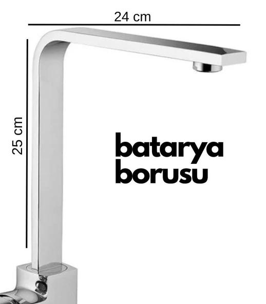 Krom Mutfak Evye Batarya İçin Köşeli Su Borusu Paslanmaz Ve Eca Uyumlu 25x25 ürün görseli 1