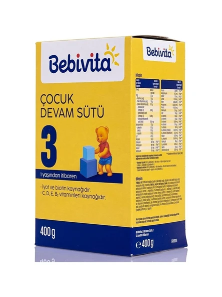 Bebivita Çocuk Devam Sütü 3 1 Yaşından Itibaren 400GR ürün görseli 1