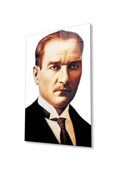 Atatürk Cam Tablo 4mm Dayanıklı Temperli Cam, Atatürk Glass Wall Art ürün görseli 1