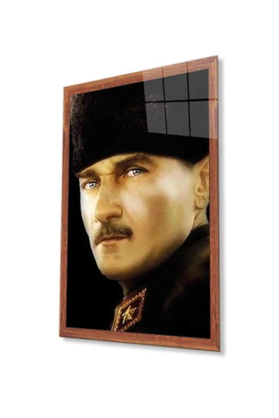 Atatürk Cam Tablo 4mm Dayanıklı Temperli Cam, Atatürk Glass Wall Art ürün görseli 1