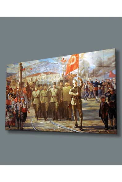 Atatürk Cam Tablo 4mm Dayanıklı Temperli Cam, Atatürk Glass Wall Art ürün görseli 1
