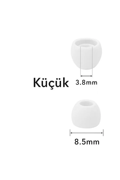 1 Çift 2 Adet Kulaklık Silikonu Samsung Uyumlu Küçük 8.5mm Beyaz ürün görseli 1