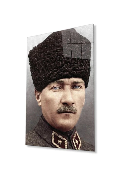 Atatürk Cam Tablo 4mm Dayanıklı Temperli Cam, Atatürk Glass Wall Art ürün görseli 1