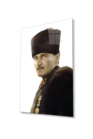 Atatürk Cam Tablo 4mm Dayanıklı Temperli Cam, Atatürk Glass Wall Art ürün görseli 1