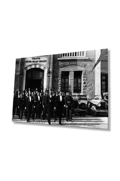 Atatürk Cam Tablo 4mm Dayanıklı Temperli Cam, Atatürk Glass Wall Art ürün görseli 1