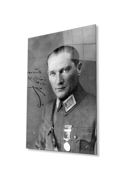 Atatürk Cam Tablo 4mm Dayanıklı Temperli Cam, Atatürk Glass Wall Art ürün görseli 1