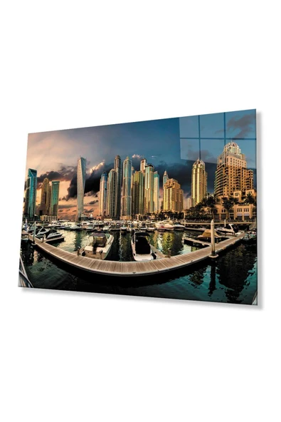 Şehir Manzara Cam Tablo 4mm Dayanıklı Temperli Cam City Landscape Glass Table 4mm Durable Tempered ürün görseli 1
