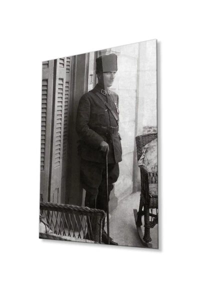 Atatürk Cam Tablo 4mm Dayanıklı Temperli Cam, Atatürk Glass Wall Art ürün görseli 1