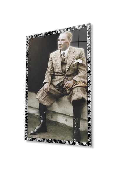 Atatürk Cam Tablo 4mm Dayanıklı Temperli Cam, Atatürk Glass Wall Art ürün görseli 1