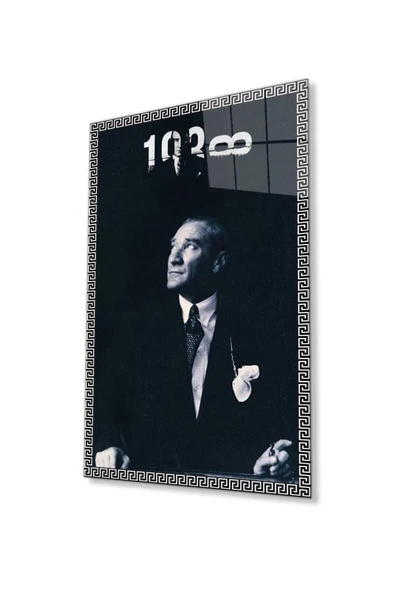 Atatürk Cam Tablo 4mm Dayanıklı Temperli Cam, Atatürk Glass Wall Art ürün görseli 1