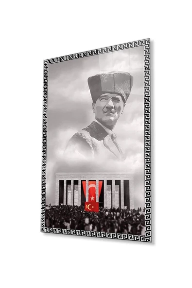 Atatürk Cam Tablo 4mm Dayanıklı Temperli Cam, Atatürk Glass Wall Art ürün görseli 1