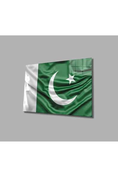 Pakistan Bayrağı Cam Tablo 4mm Dayanıklı Temperli Cam, Pakistan Flag Glass Wall Art ürün görseli 1