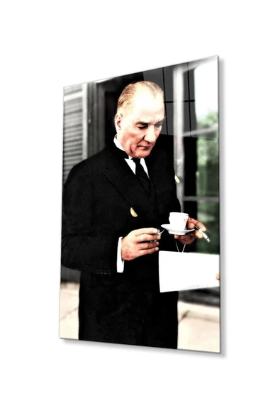 Atatürk Baskılı Cam Tablo 4mm Dayanıklı Temperli Cam ürün görseli 1
