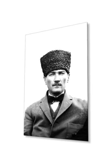 Atatürk Cam Tablo 4mm Dayanıklı Temperli Cam, Atatürk Glass Wall Art ürün görseli 1