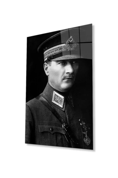 Atatürk Cam Tablo 4mm Dayanıklı Temperli Cam, Atatürk Glass Wall Art ürün görseli 1