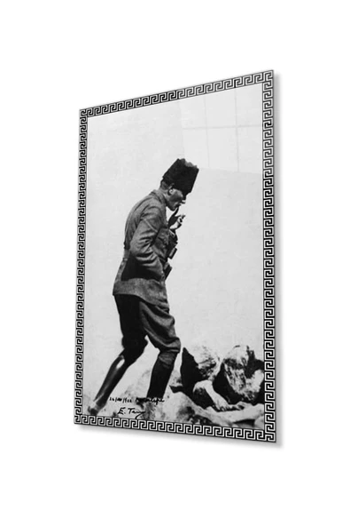 Atatürk Cam Tablo 4mm Dayanıklı Temperli Cam, Atatürk Glass Wall Art ürün görseli 1