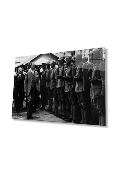 Atatürk Cam Tablo 4mm Dayanıklı Temperli Cam, Atatürk Glass Wall Art ürün görseli 1