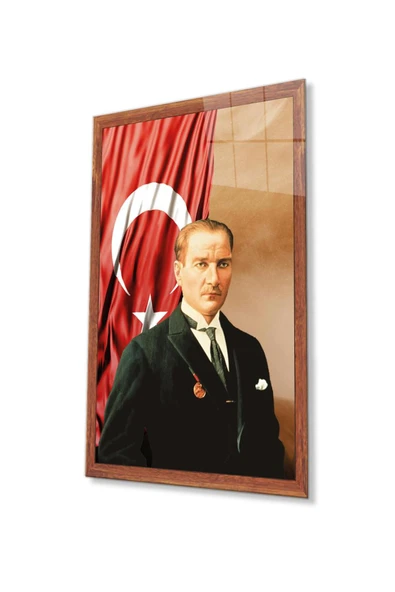 Atatürk Cam Tablo 4mm Dayanıklı Temperli Cam, Atatürk Glass Wall Art ürün görseli 1