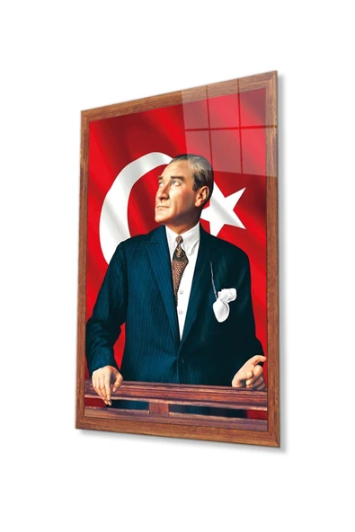 Atatürk Cam Tablo 4mm Dayanıklı Temperli Cam, Atatürk Glass Wall Art ürün görseli 1