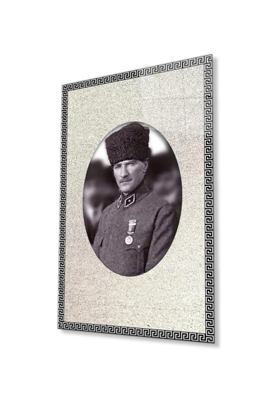 Atatürk Cam Tablo 4mm Dayanıklı Temperli Cam, Atatürk Glass Wall Art ürün görseli 1