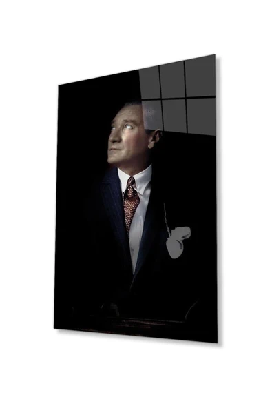 Atatürk Cam Tablo 4mm Dayanıklı Temperli Cam, Atatürk Glass Wall Art ürün görseli 1