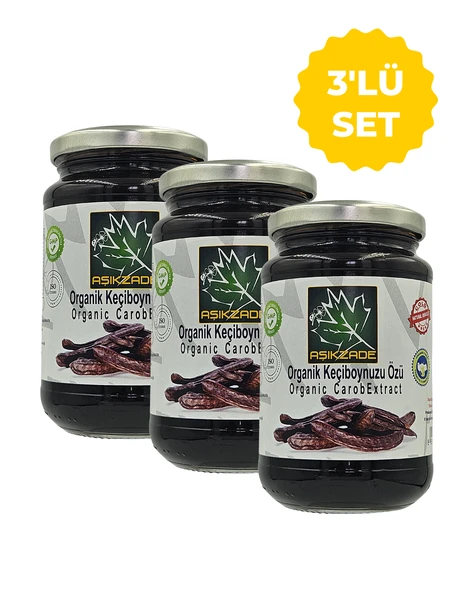 Aşıkzade Organik Keçiboynuzu Özü 370 ML 3'lü Set ürün görseli 1