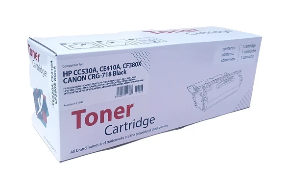 HP CC-530A/410A/380 SİYAH MUADİL TONER (CANON 718) ürün görseli 1