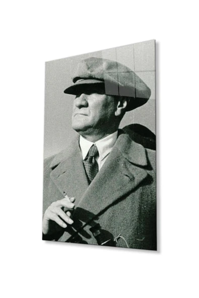 Atatürk Cam Tablo 4mm Dayanıklı Temperli Cam, Atatürk Glass Wall Art ürün görseli 1