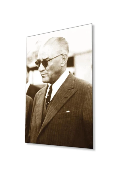 Atatürk Cam Tablo 4mm Dayanıklı Temperli Cam, Atatürk Glass Wall Art ürün görseli 1