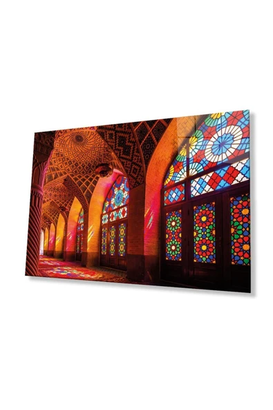 Cami İslami Motif Dini Cam Tablo 4mm Dayanıklı Temperli Cam ürün görseli 1