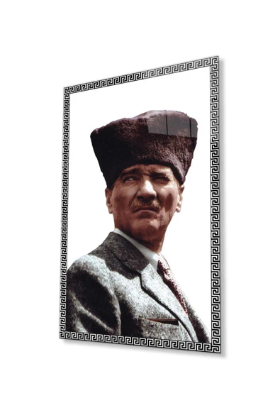 Atatürk Cam Tablo 4mm Dayanıklı Temperli Cam, Atatürk Glass Wall Art ürün görseli 1