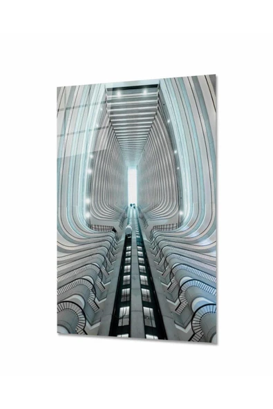 Geometrik bina Cam Tablo 4mm Dayanıklı Temperli Cam ürün görseli 1