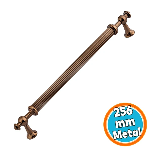 Dolap Kolu Mutfak Dolabı Mobilya Çekmece Kulpu Kulp Modeli Çizgili 256 mm Bronz Metal ürün görseli 1