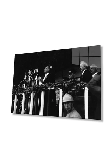 Atatürk Cam Tablo 4mm Dayanıklı Temperli Cam, Atatürk Glass Wall Art ürün görseli 1
