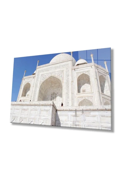 Beyaz Bina Cam Tablo 4mm Dayanıklı Temperli Cam, White Glass Wall Decor ürün görseli 1