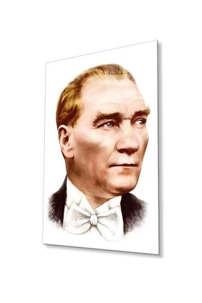 Atatürk Cam Tablo 4mm Dayanıklı Temperli Cam, Atatürk Glass Wall Art ürün görseli 1